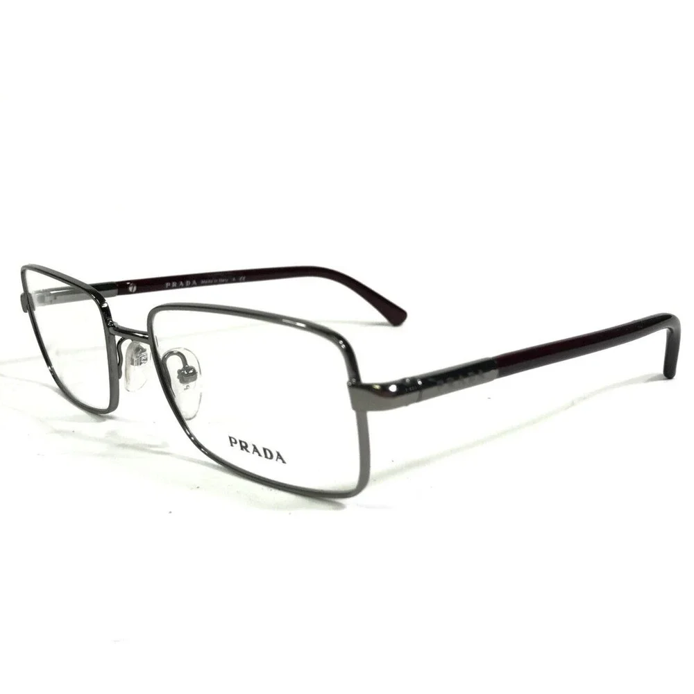 Prada Eyeglasses Frames VPR 63M 0AG-1O1 Burgundy Red Shiny Silver 52-17-140